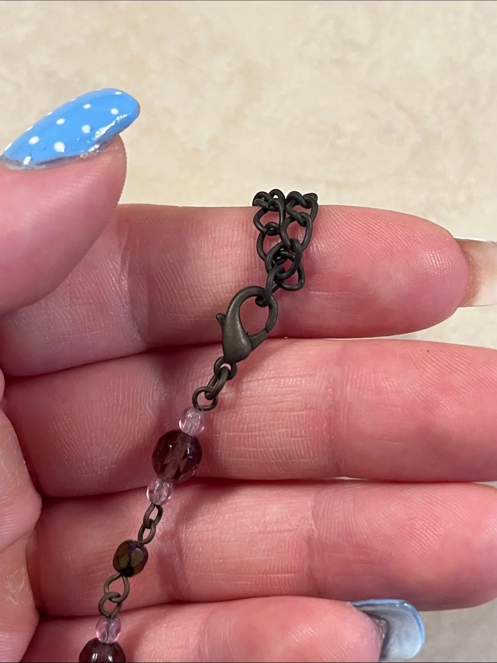 Purple Bead Pendant Necklace